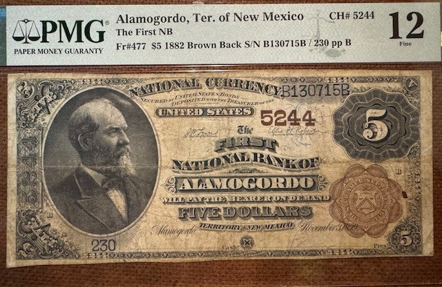 NEW MEXICO TERRITORIAL! FNB of Alamogordo.  One of only two Charter 5244 known.