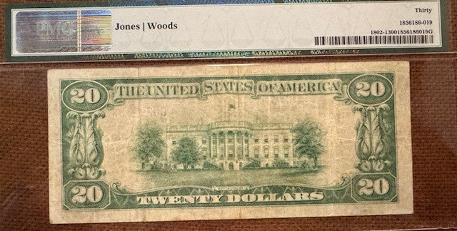 First Seattle Dexter Horton National Bank.  $20 type 1 PMG 30 national banknote.