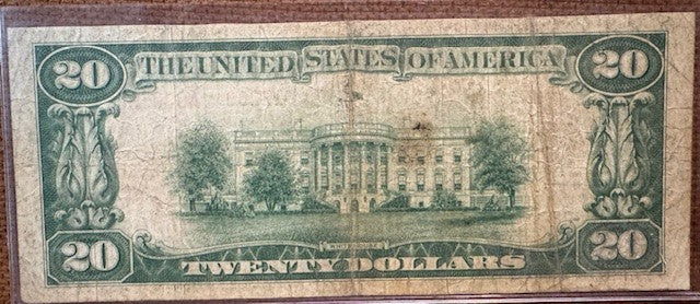 Seattle WA, First National Bank of Seattle charter 11280 type 2 $20 banknote.