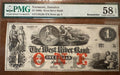 The West River Bank, Jamaica,  Vermont  $1 Obsolete Currency PMG 58 EPQ