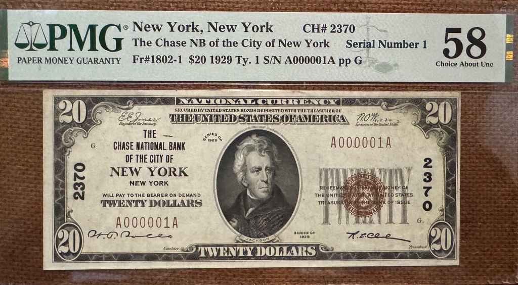 Serial number 1.  The Chase National Bank of the City of New York