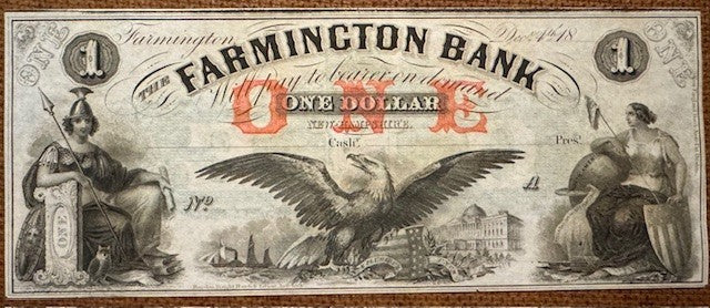 $1 Farmington New Hampshire Obsolete Currency note!