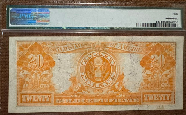 1906 $20 Gold Certificate PMG 40
