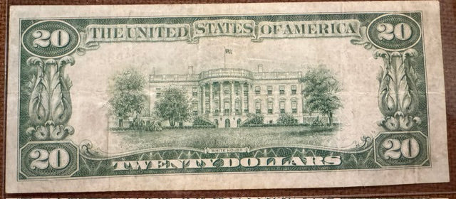 Port Angeles Washington $20.  First National Bank in Port Angeles