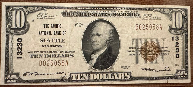 The Pacific National Bank of Seattle $10 National Bank Note!
